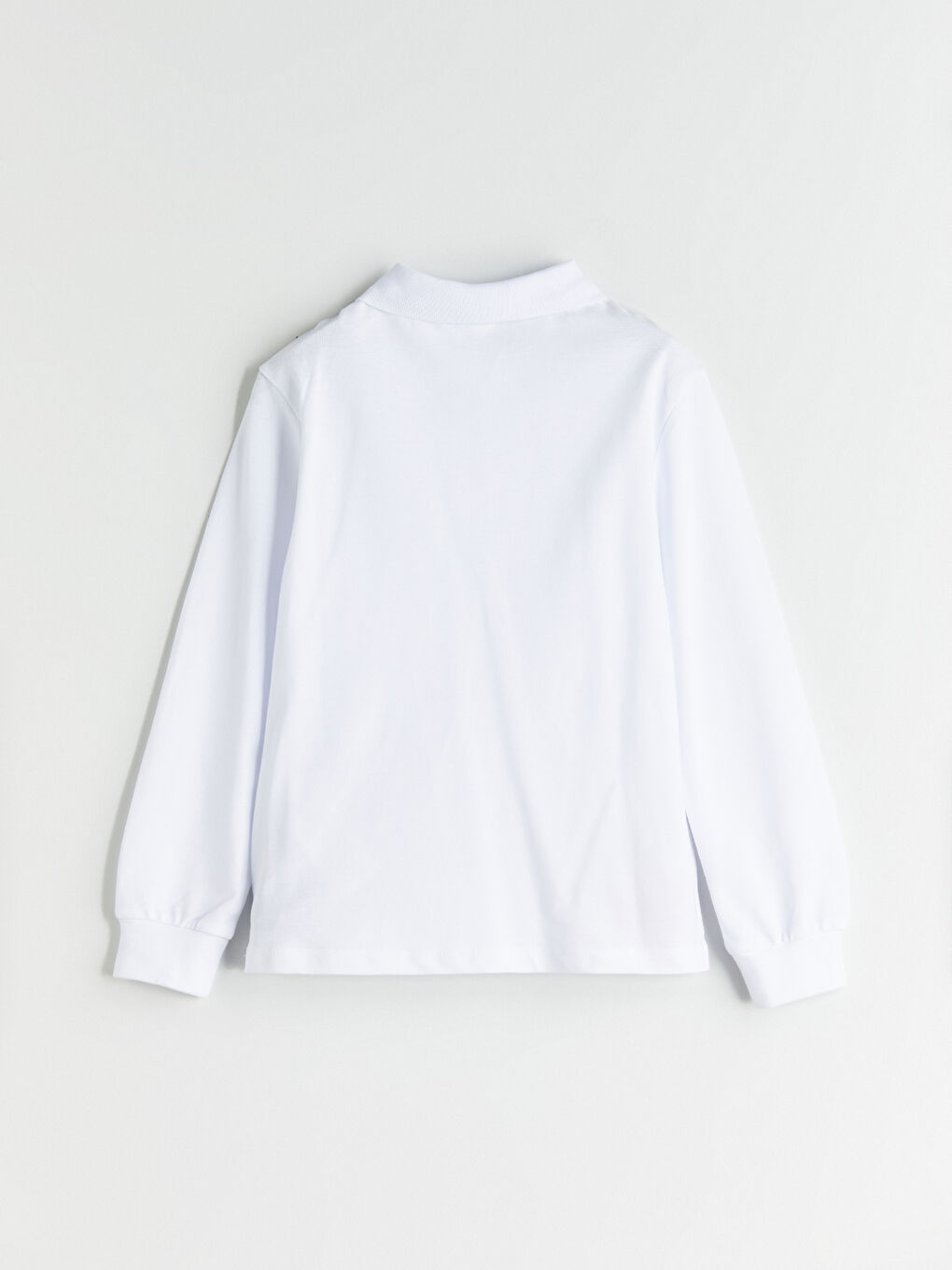 Beyaz Polo Yaka Kız Çocuk Tişört-2