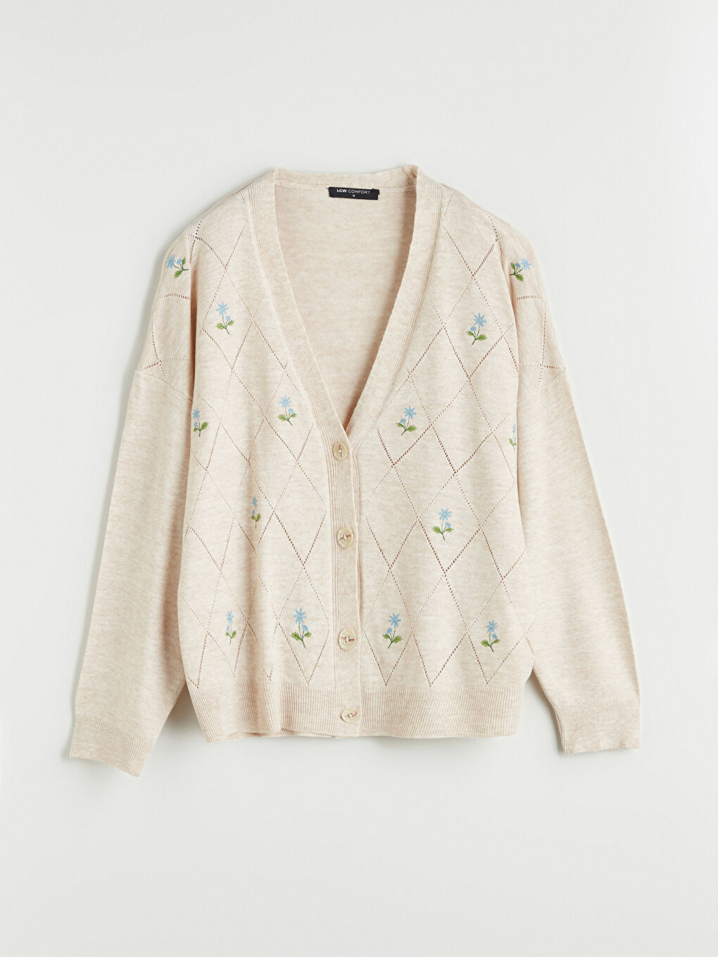 Кардиган трикотажний жіночий вишитий з V-подібним вирізом-4