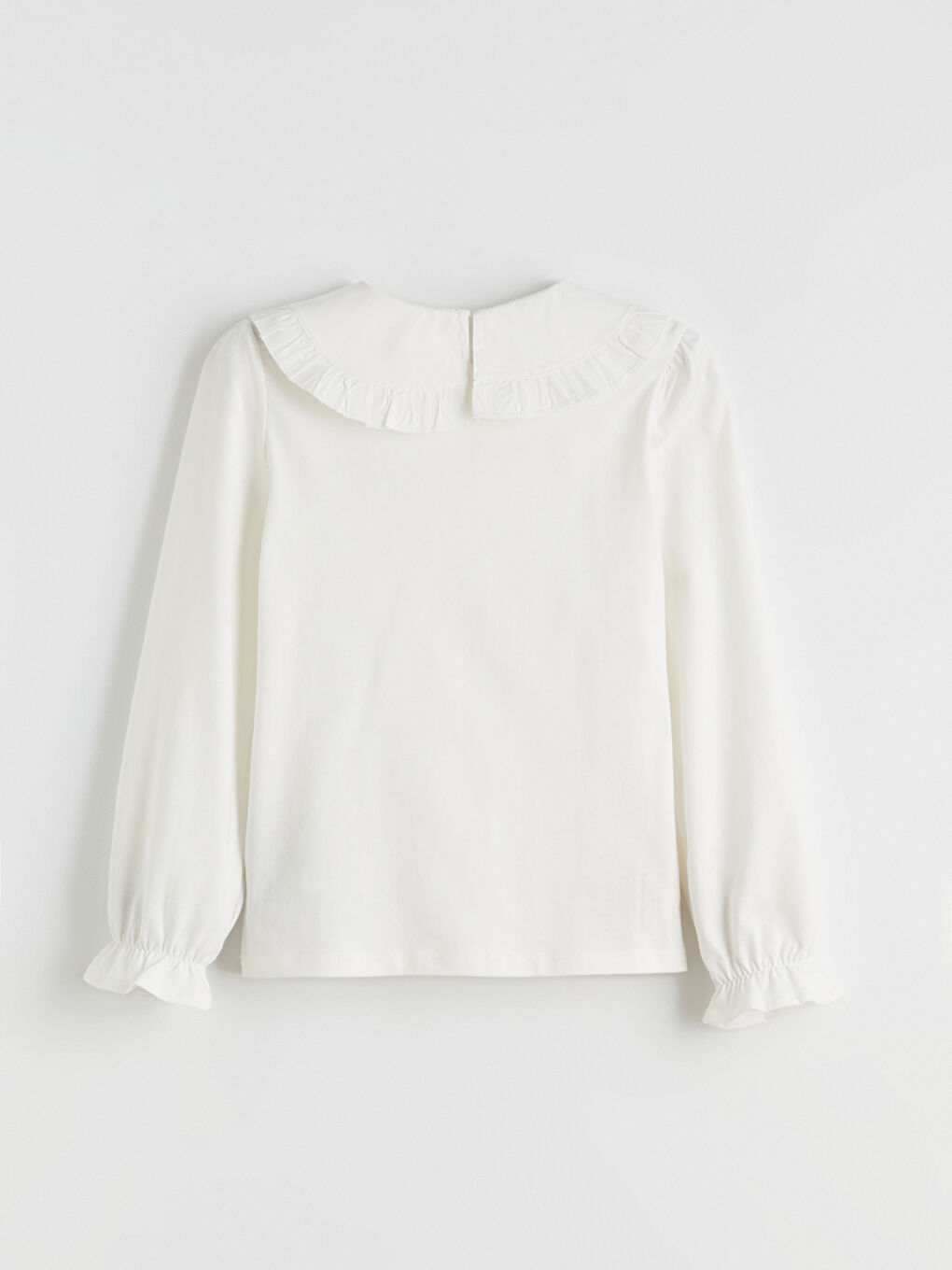 Ekru Bebe Yaka Kız Çocuk Tişört-3