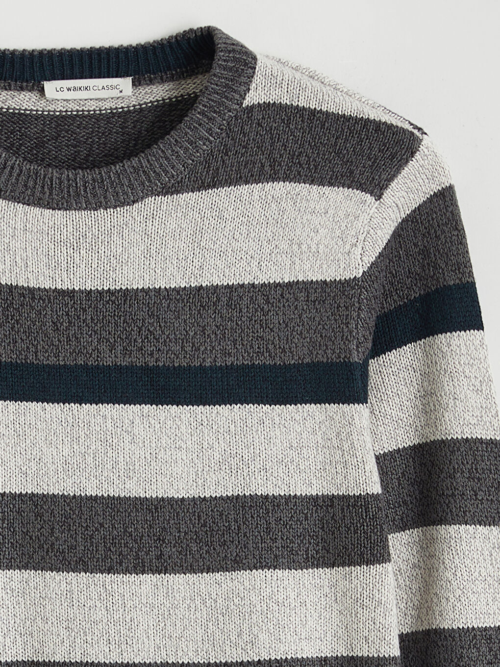 Crew Neck Striped Men's Knitwear Sweater-5