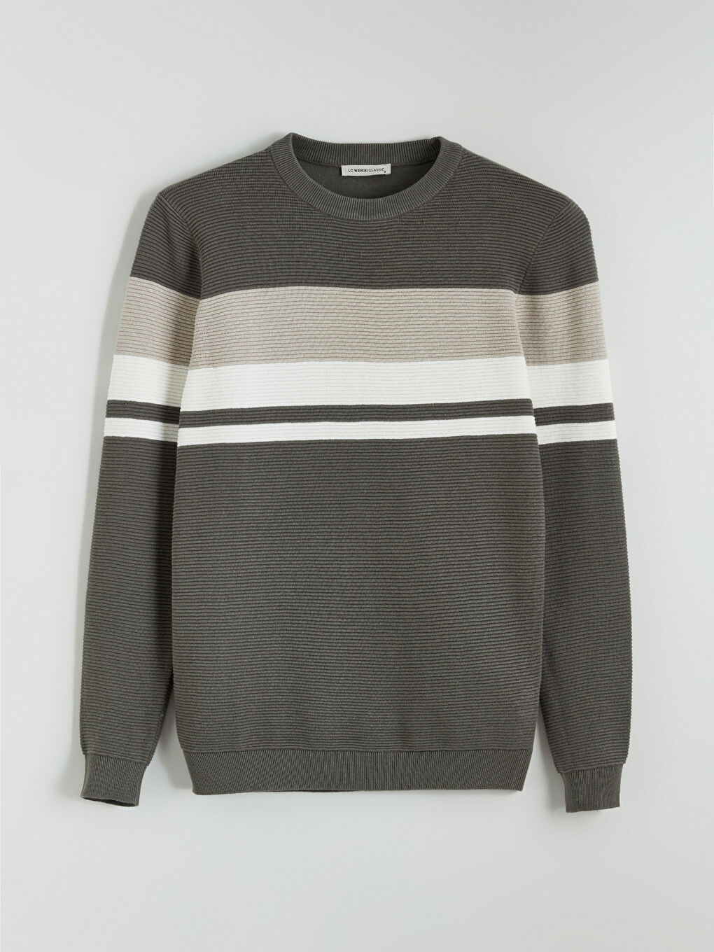 Crew Neck Striped Men's Knitwear Sweater-4