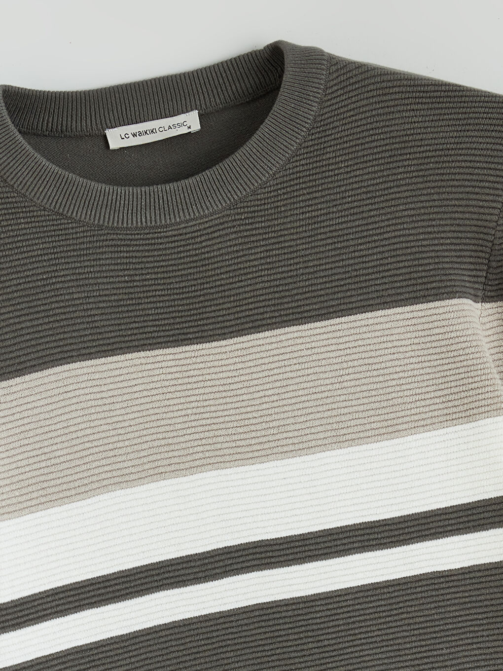 Crew Neck Striped Men's Knitwear Sweater-5