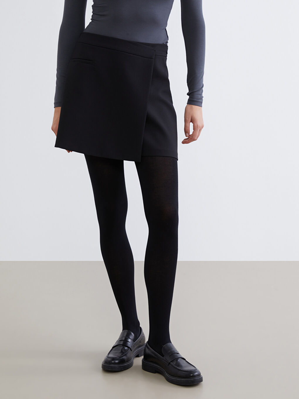 Siyah Modal Karışımlı Kadın Külotlu Çorap-1