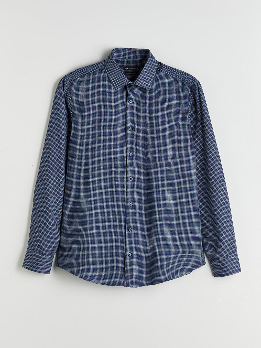 Regular Fit Long Sleeve Plaid Gabardine Men's Shirt-4