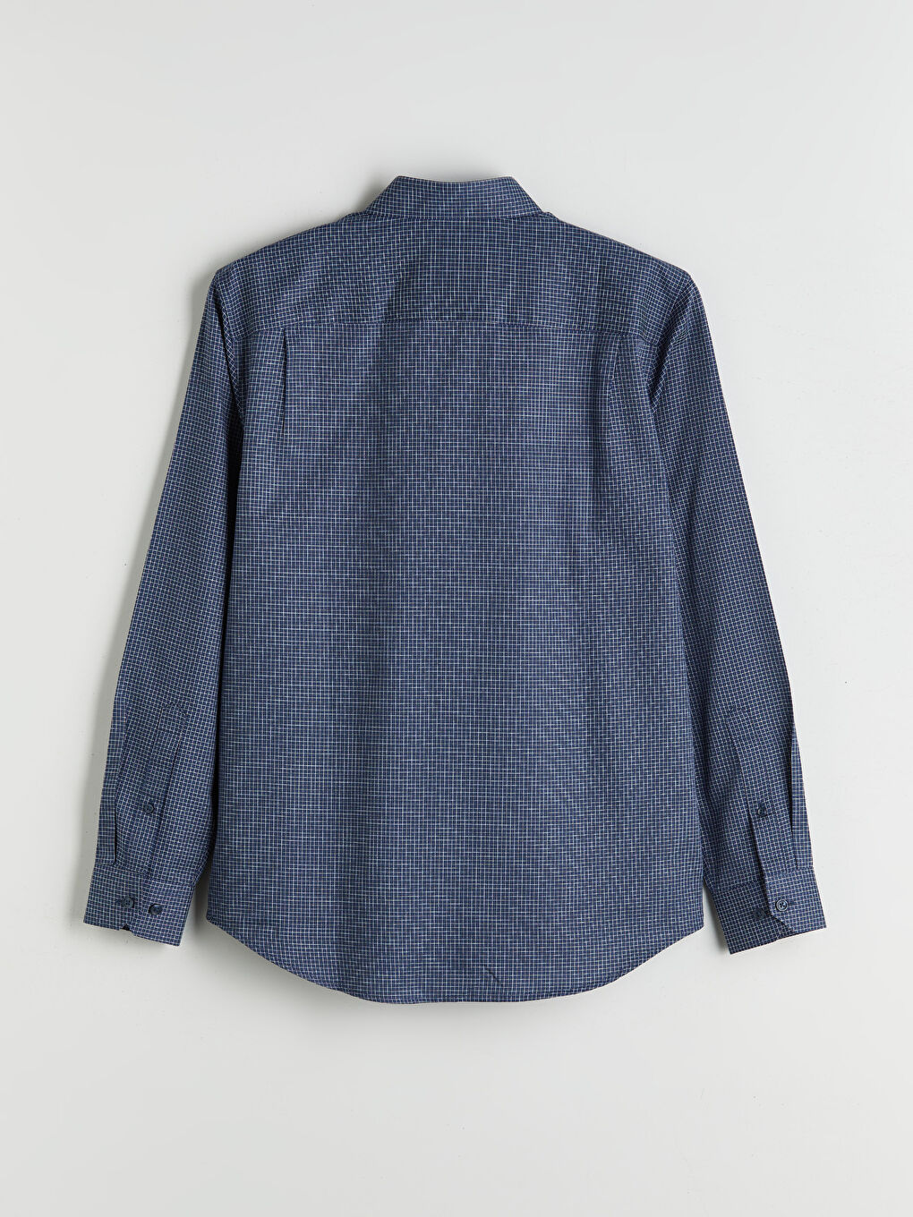 Regular Fit Long Sleeve Plaid Gabardine Men's Shirt-5