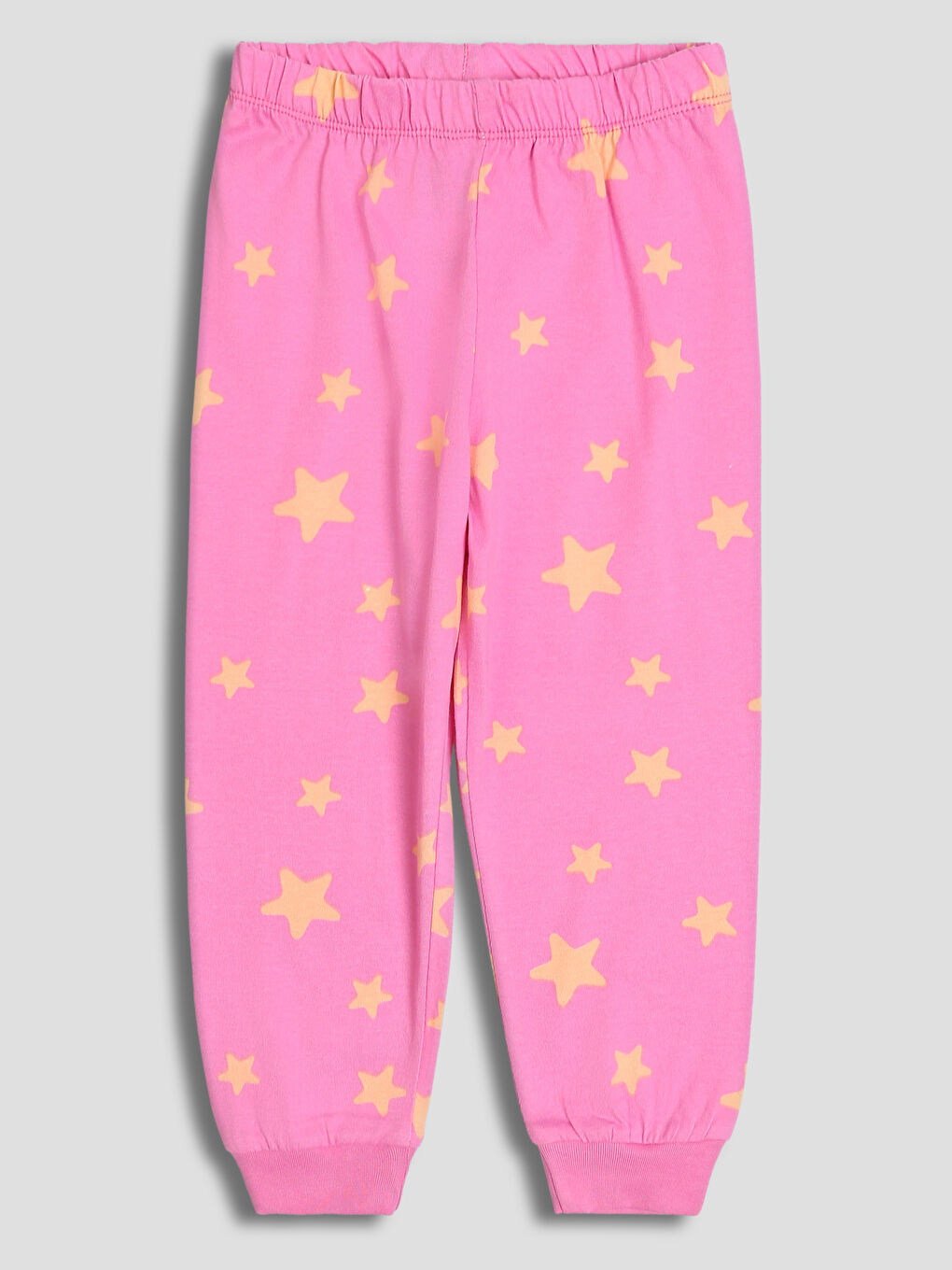 طقم بيجامة مطبوع بياقة دائرية للبنات-4