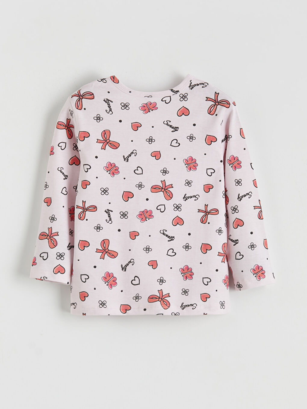 Crew Neck Printed Girls' Pyjama Set-5