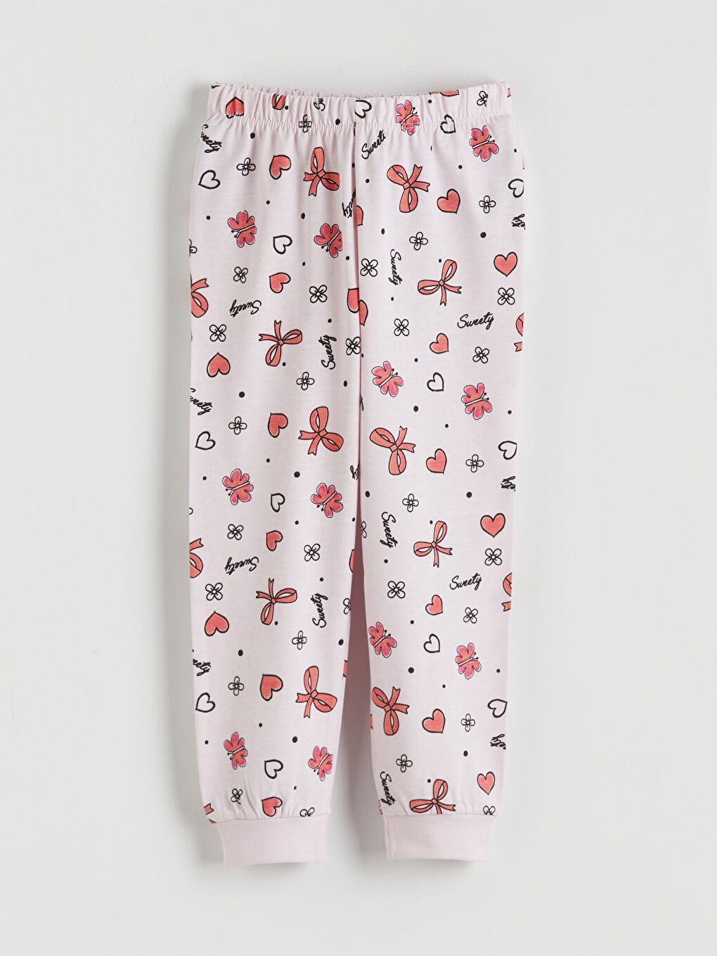 Crew Neck Printed Girls' Pyjama Set-7