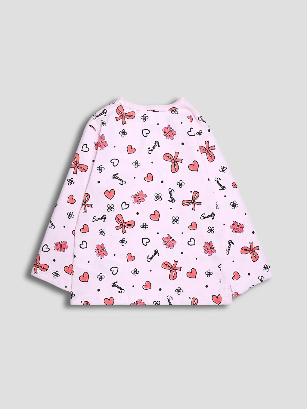 Crew Neck Printed Girls' Pyjama Set-4