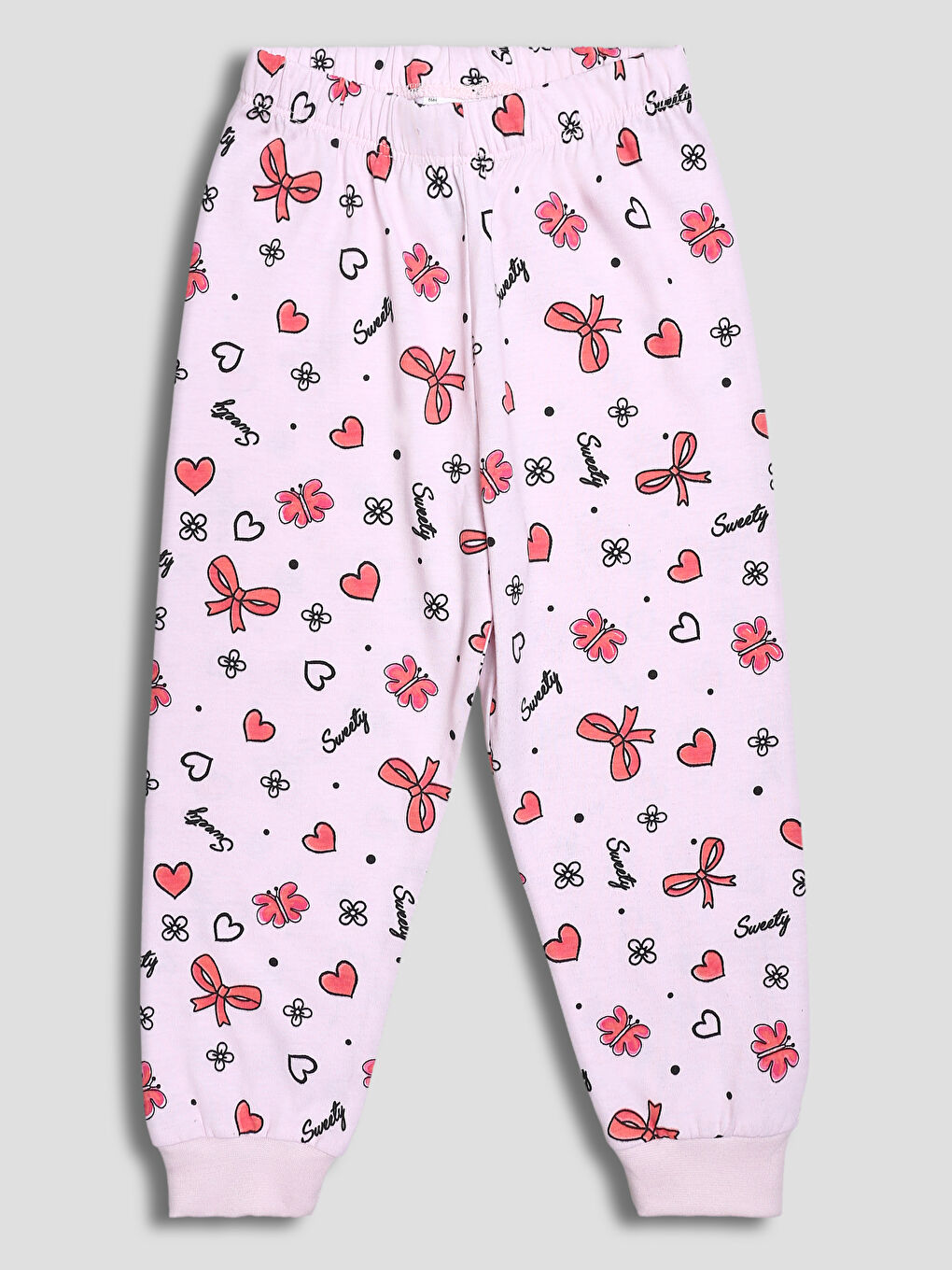 Crew Neck Printed Girls' Pyjama Set-8