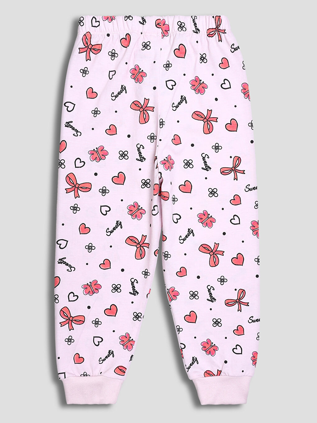 Crew Neck Printed Girls' Pyjama Set-10