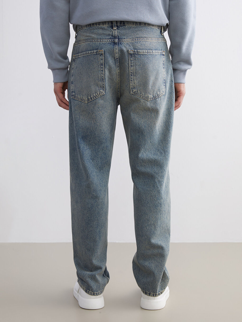 İndigo Baggy Fit Erkek Jean Pantolon-3