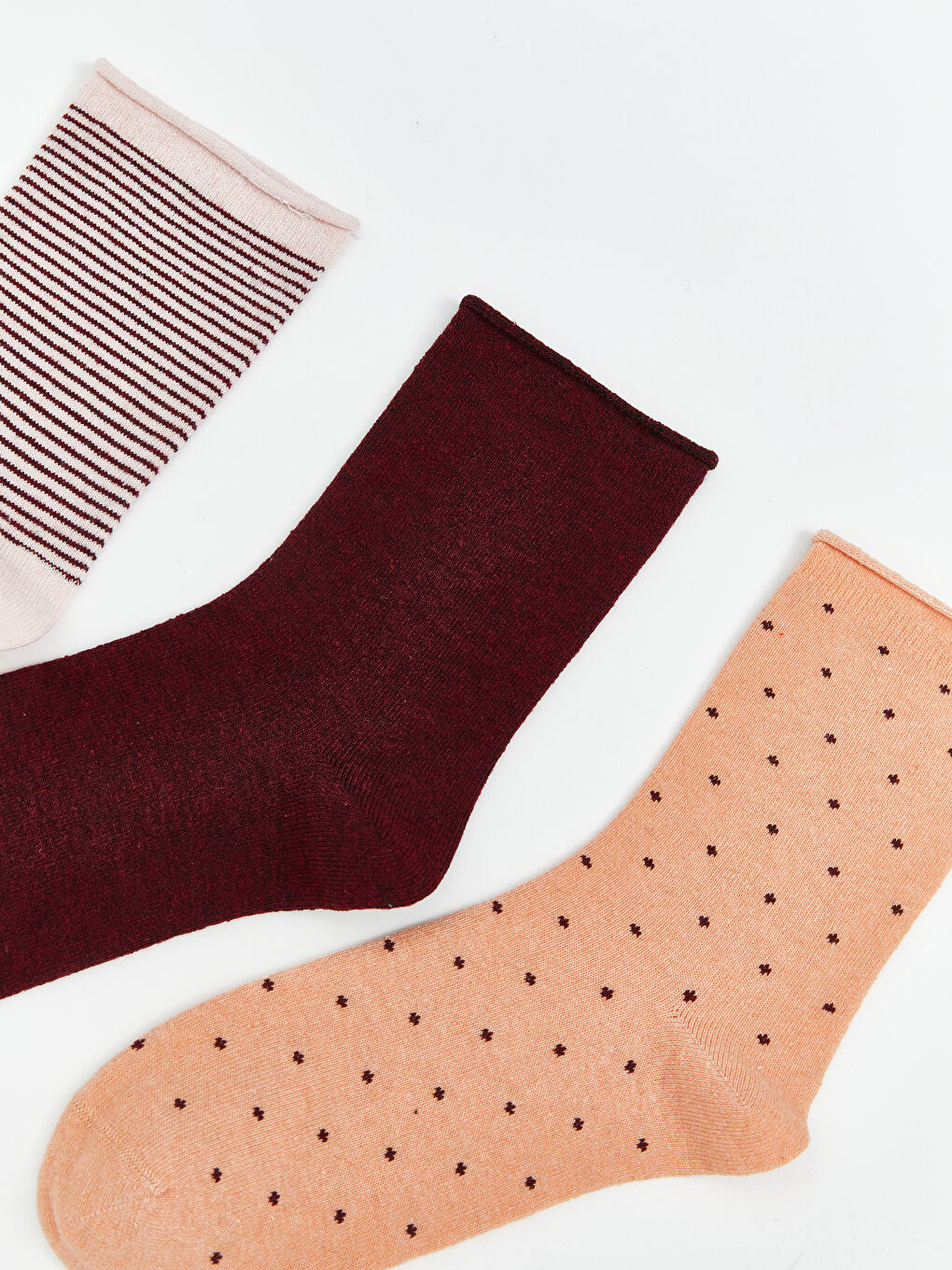 Mercan Desenli Kadın Soket Çorap 3'lü-1