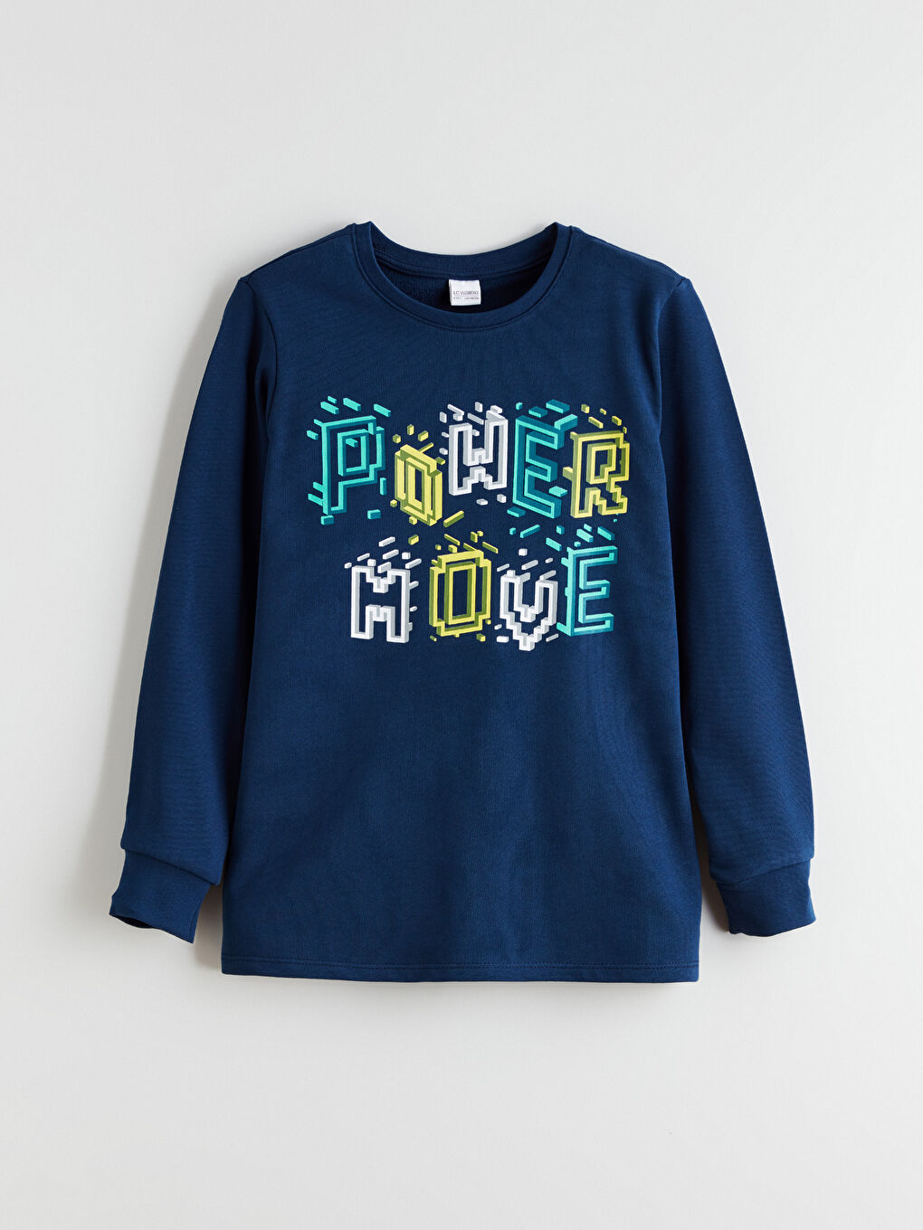 Lacivert Bisiklet Yaka Baskılı Erkek Çocuk Pijama Takımı-1