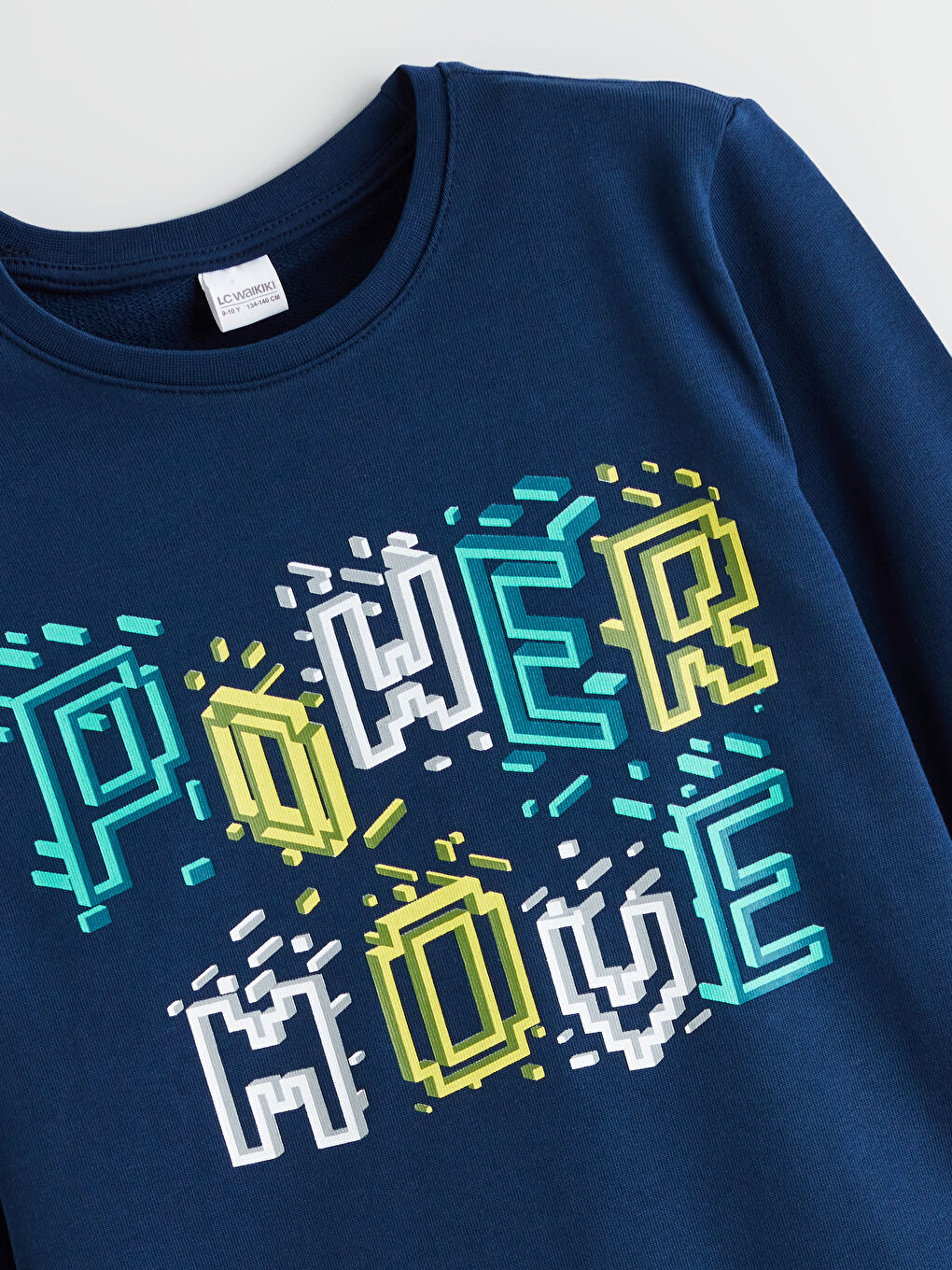 Lacivert Bisiklet Yaka Baskılı Erkek Çocuk Pijama Takımı-2