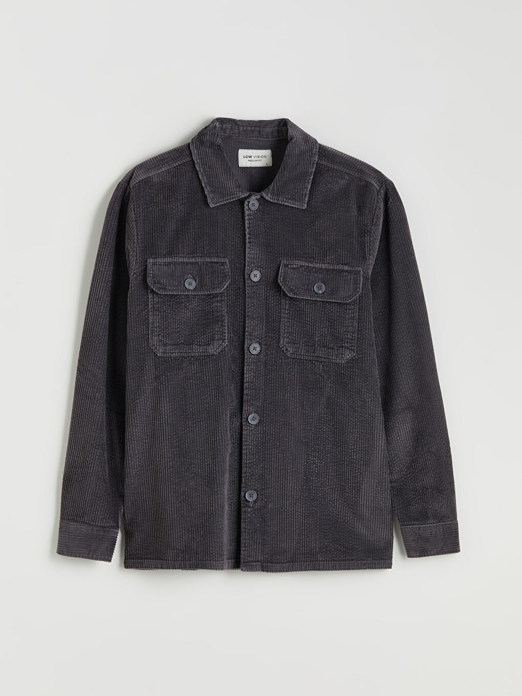 Collared Neck Men's Shirt Jacket-5