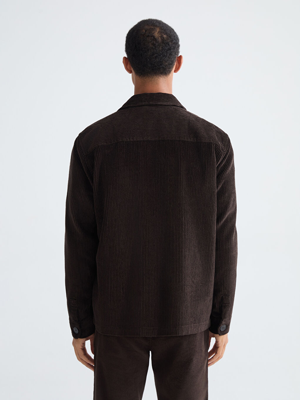 Kahverengi Gömlek Yaka Erkek Gömlek Ceket-3