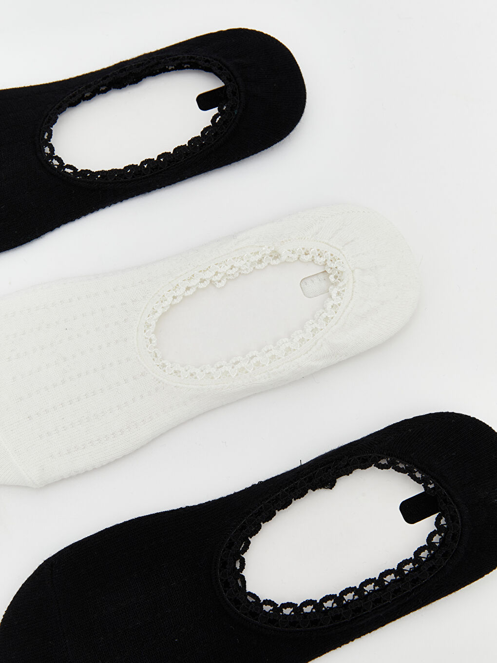 Siyah Dantel Detaylı Kadın Babet Çorap 5'li-1