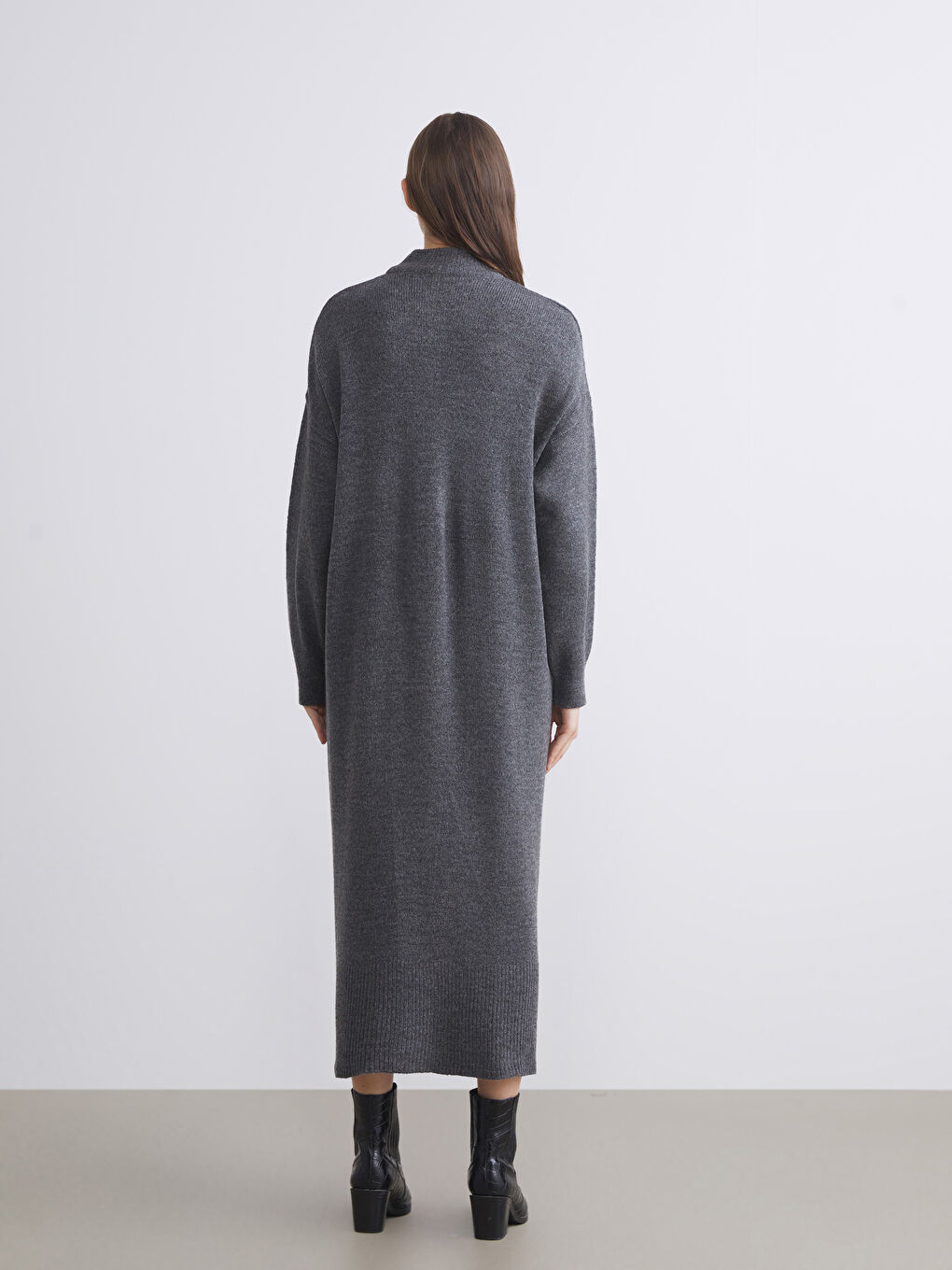 LCW Modest Neckband Tricot Dress -W5GF16Z8-CZM