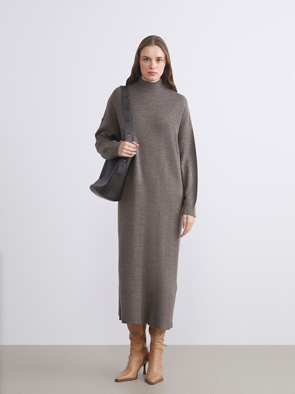 LCW Modest Neckband Tricot Dress -W5GF16Z8-K6V