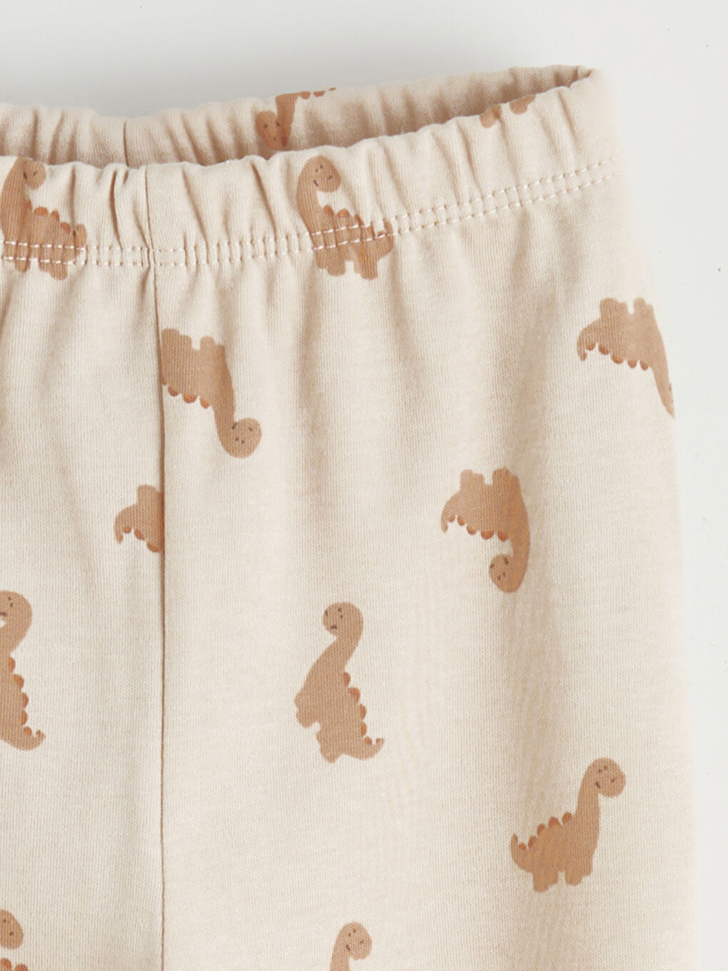 Bej Dinazor Desenli Erkek Bebek Pantolon-2
