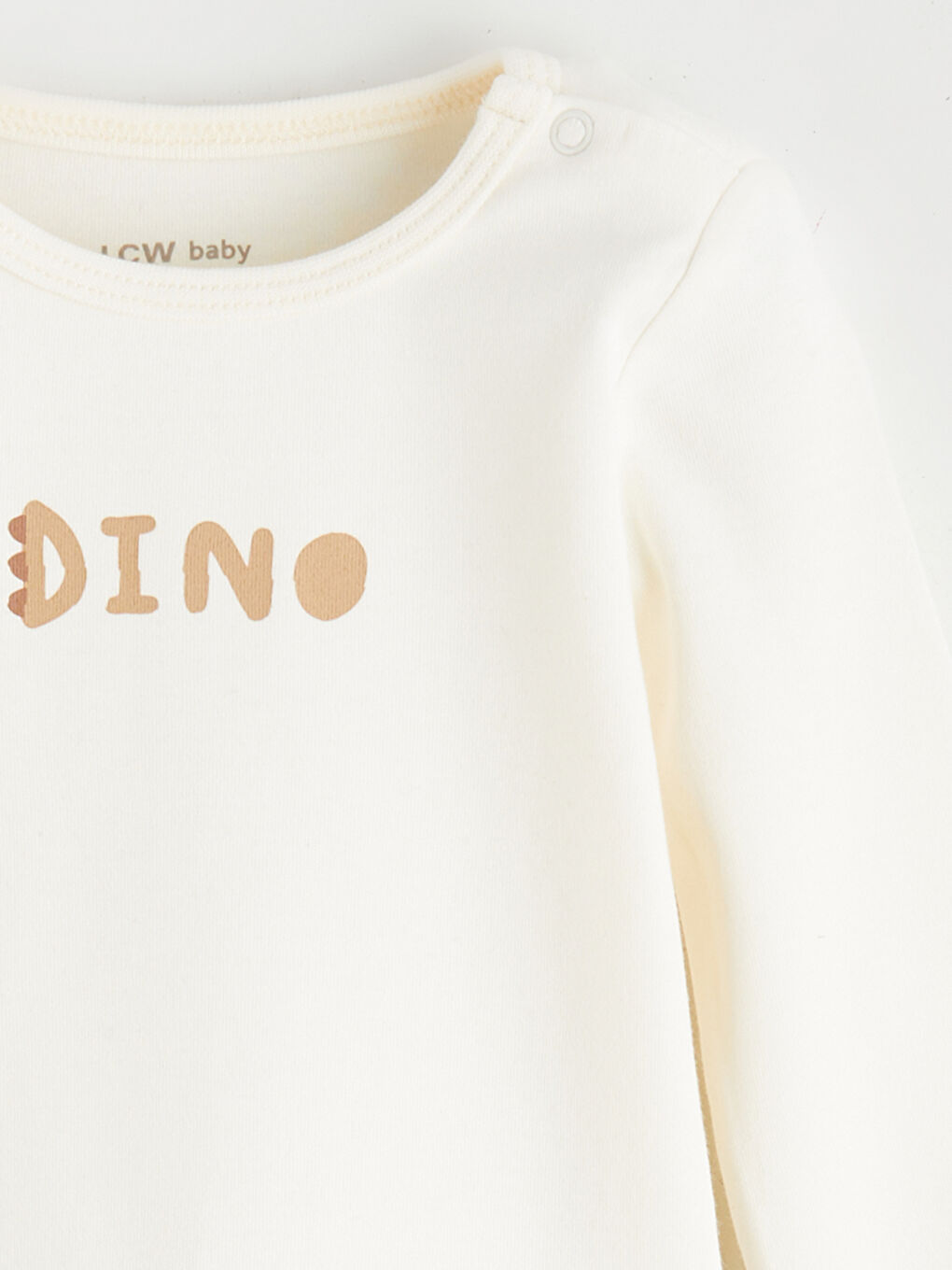 Bej Dino Baskılı Erkek Bebek Çıtçıtlı Body-2