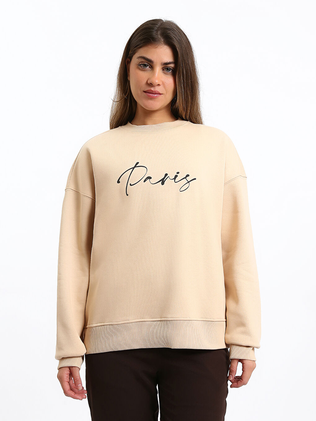 Paris Printed Oversize Women's Thick Sweatshirt