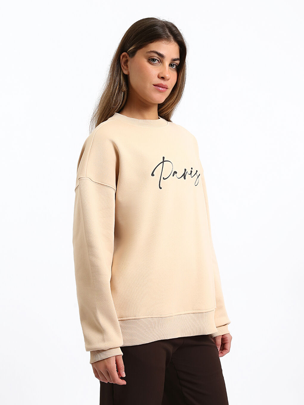 Paris Printed Oversize Women's Thick Sweatshirt-3