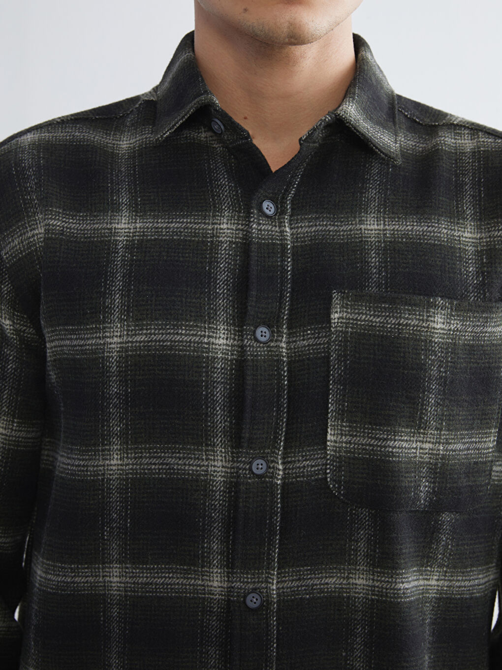 Regular Fit Long Sleeve Plaid Men's Flannel Shirt-2