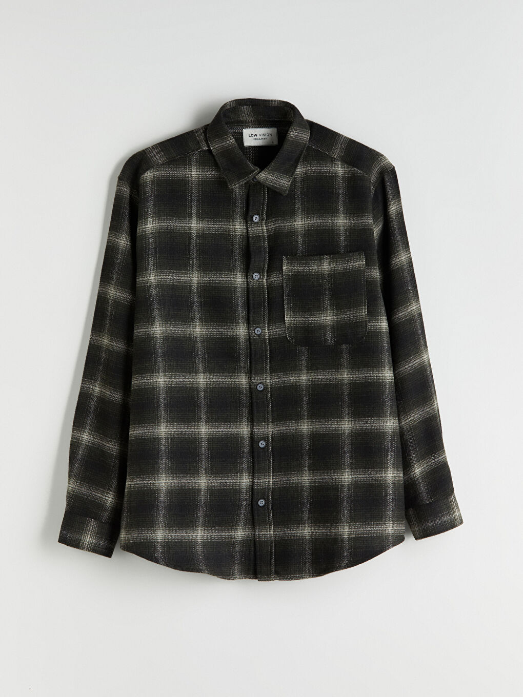 Regular Fit Long Sleeve Plaid Men's Flannel Shirt-4