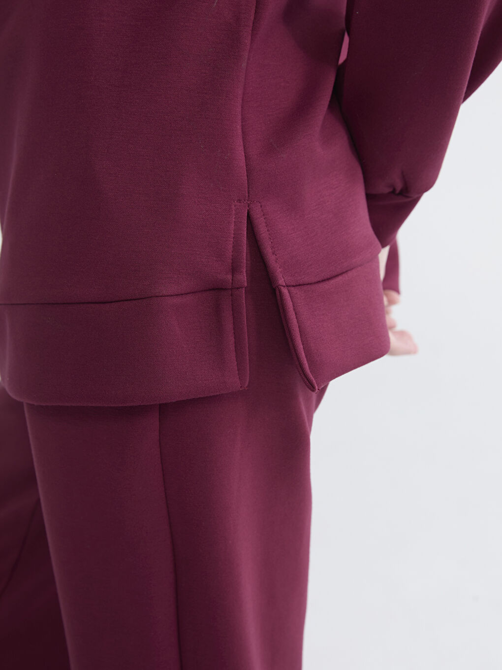 تونيك سويتشيرت بياقة قمع للسيدات-2