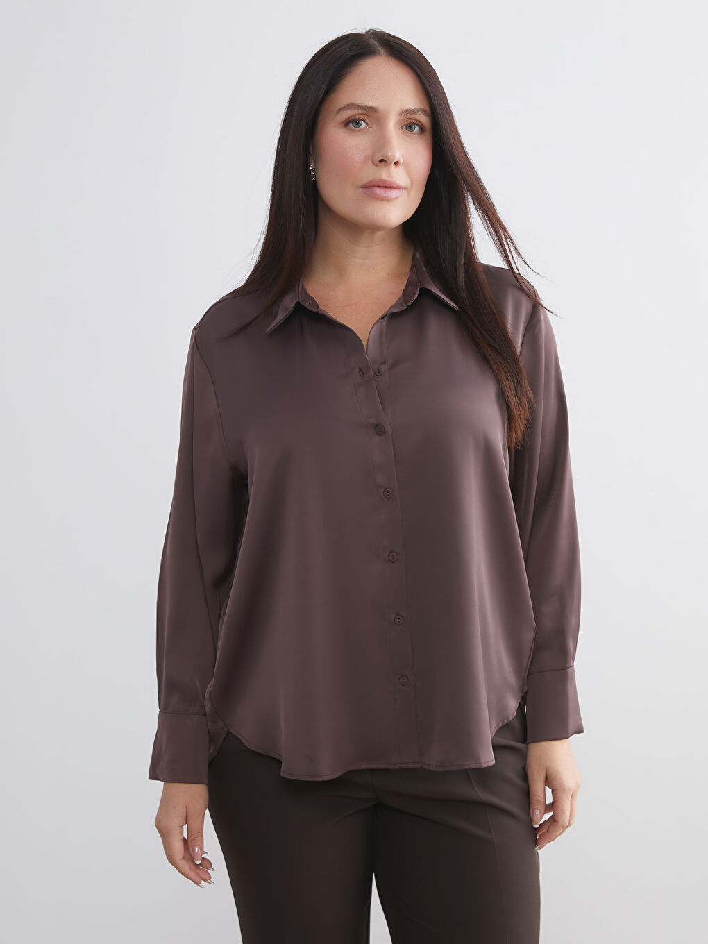 Oversize Satin Women's Shirt-1