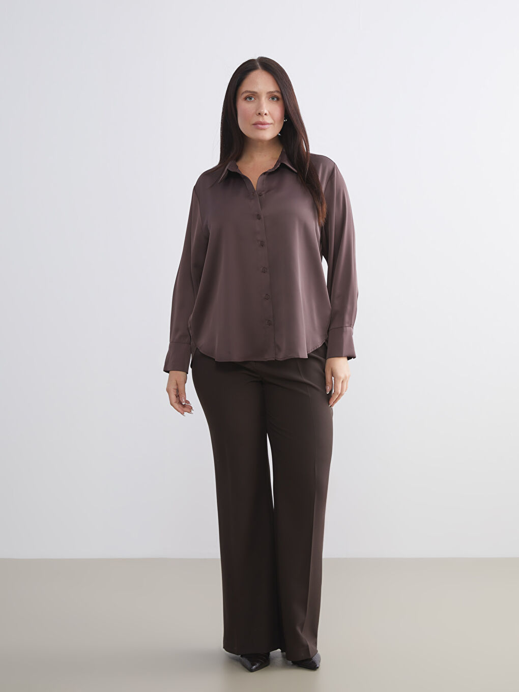 Oversize Satin Women's Shirt-5
