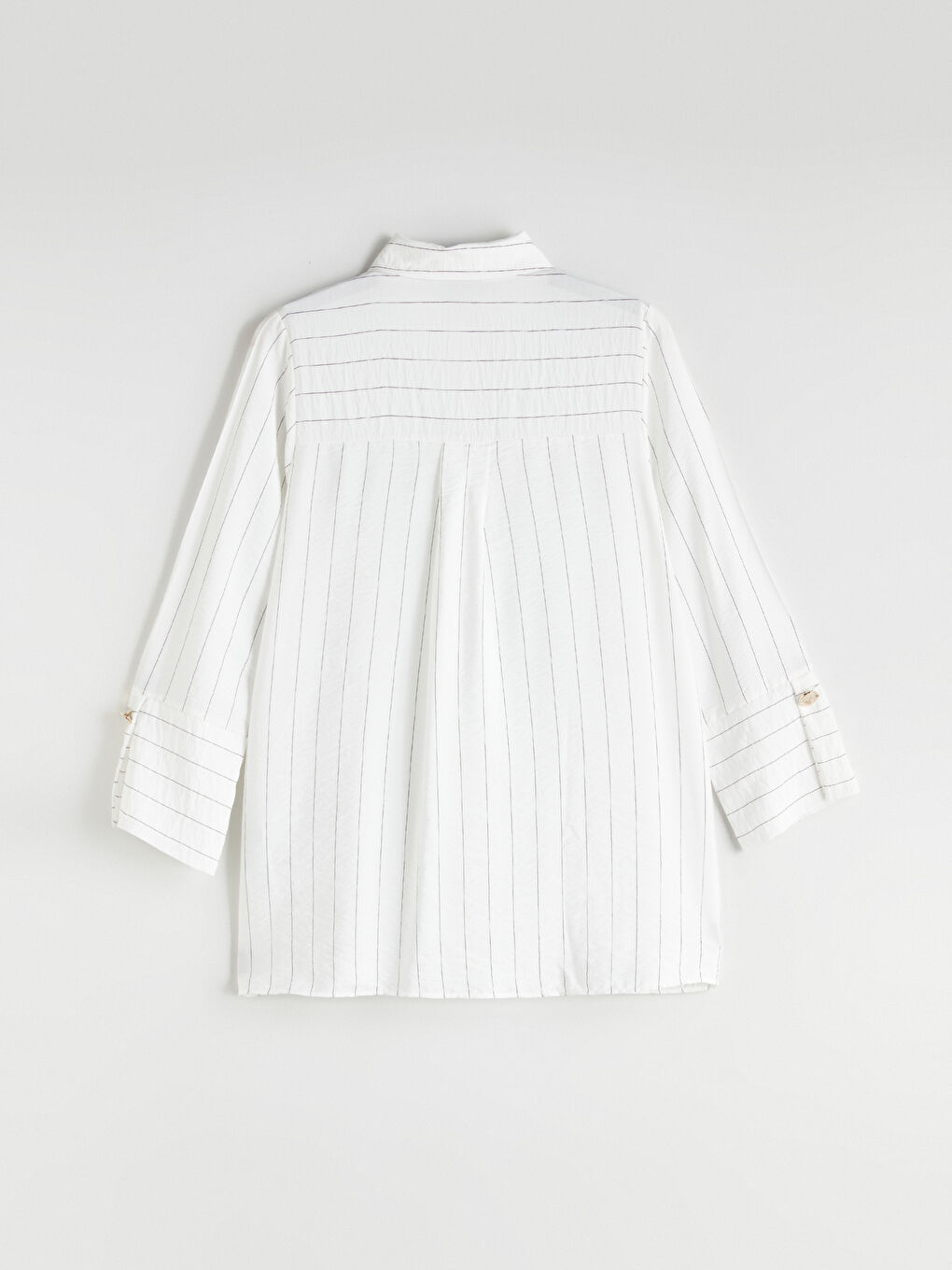 Siyah Büyük Beden Çizgili Kadın Gömlek Tunik-9