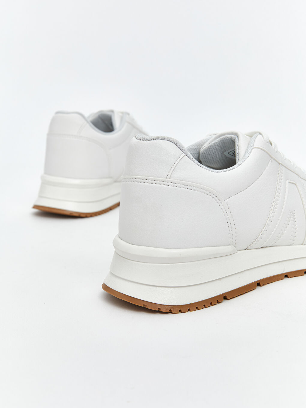 Beyaz Deri Görünümlü Kadın Spor Ayakkabı-4