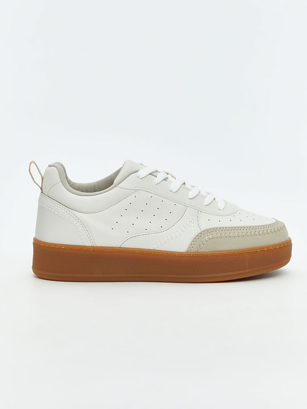 Bej Bağcıklı Kadın Spor Ayakkabı-1