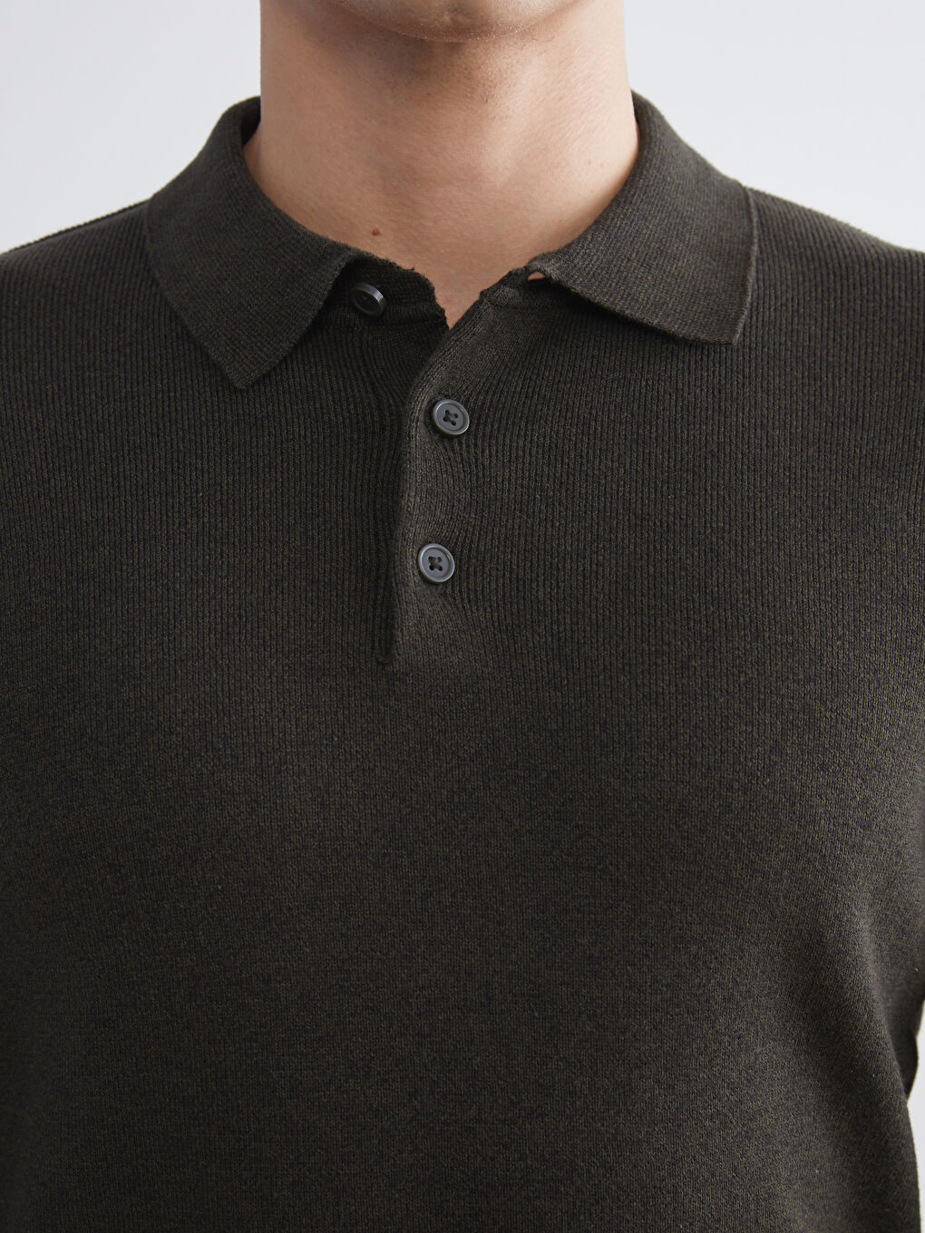 Standard Size Polo Collar Men's Sweater-2