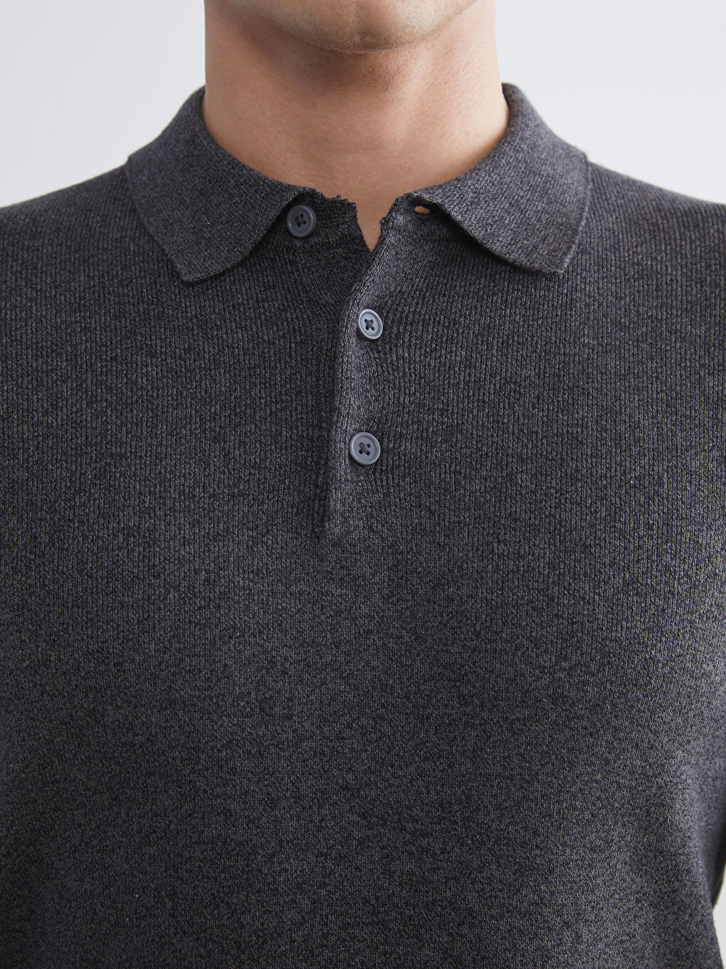 Standard Size Polo Collar Men's Sweater-2