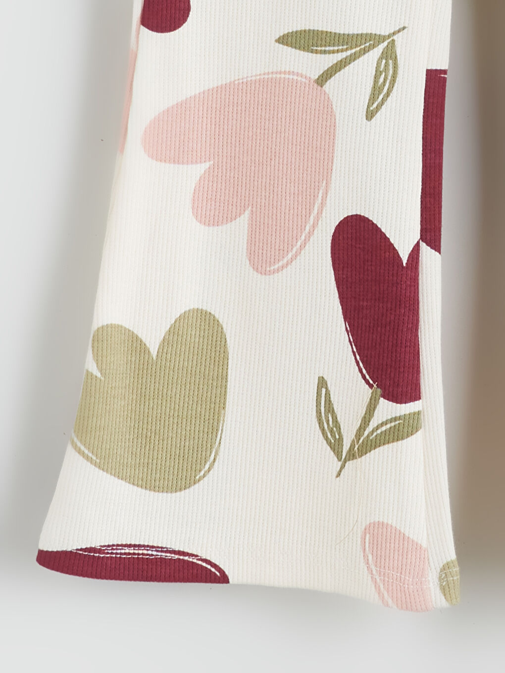 Ekru Beli Lastikli Kız Çocuk Pantolon-1