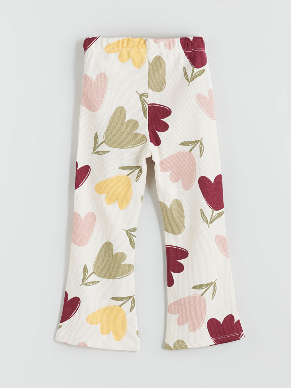 Ekru Beli Lastikli Kız Çocuk Pantolon-2