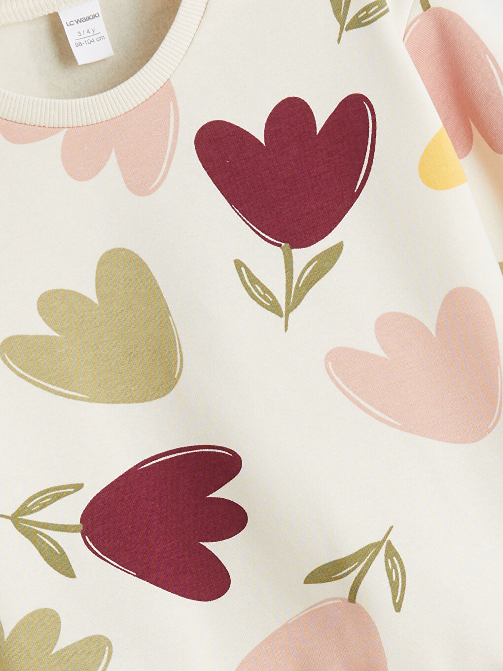 Crew Neck Floral Girls' Sweatshirt-2