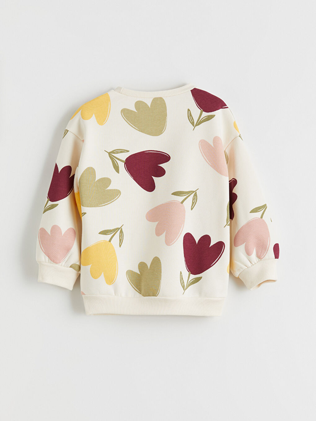Crew Neck Floral Girls' Sweatshirt-3