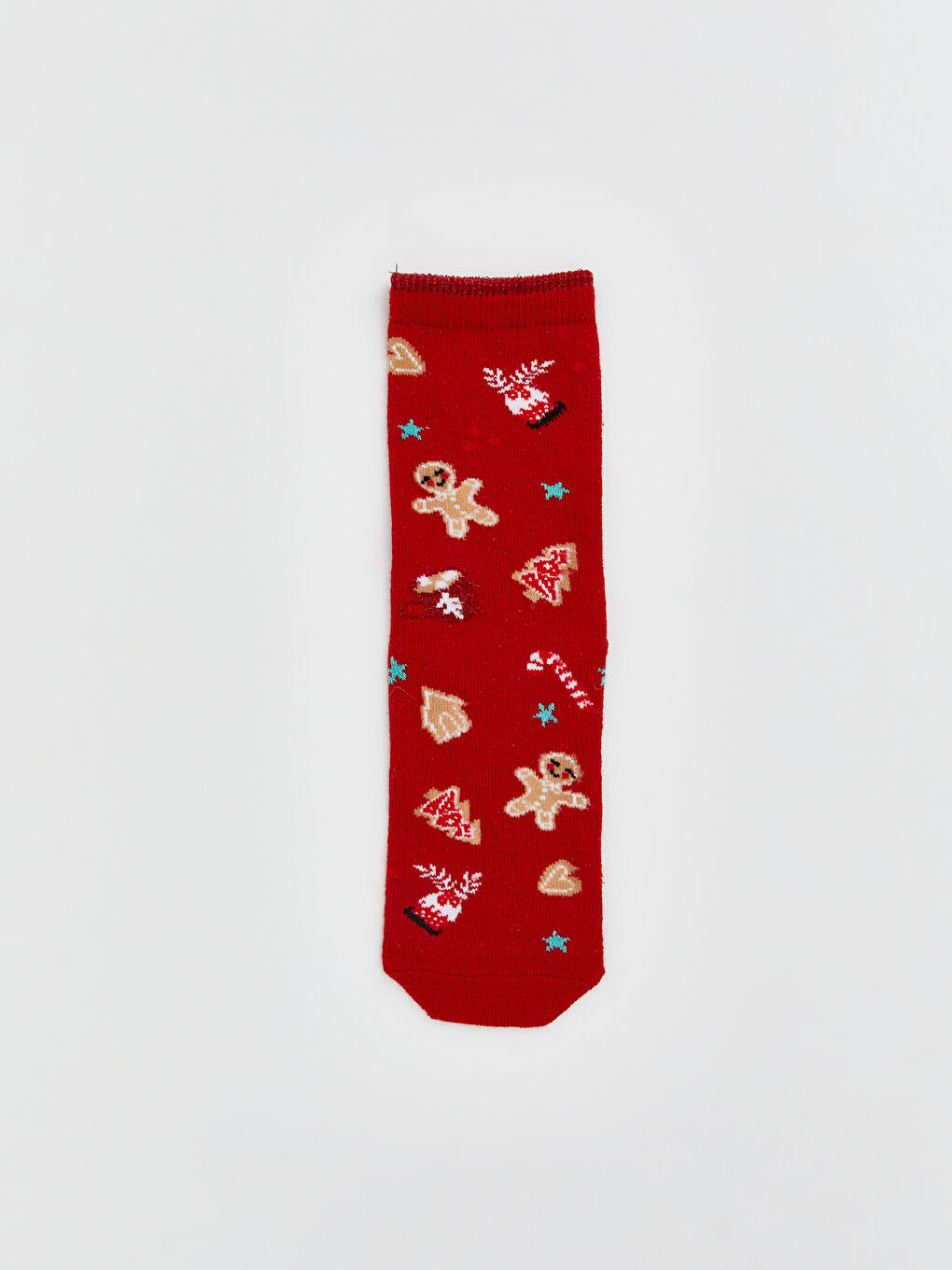 Kırmızı Yılbaşı Temalı Kız Çocuk Soket Çorap