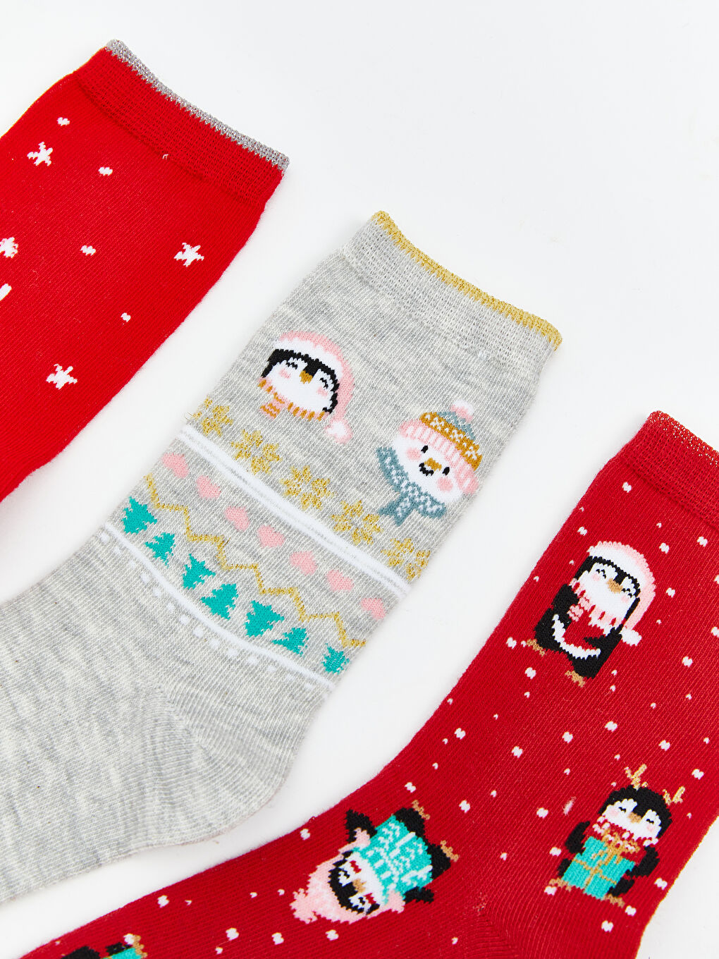 Patterned Girls' Ankle Socks 3-pack-3