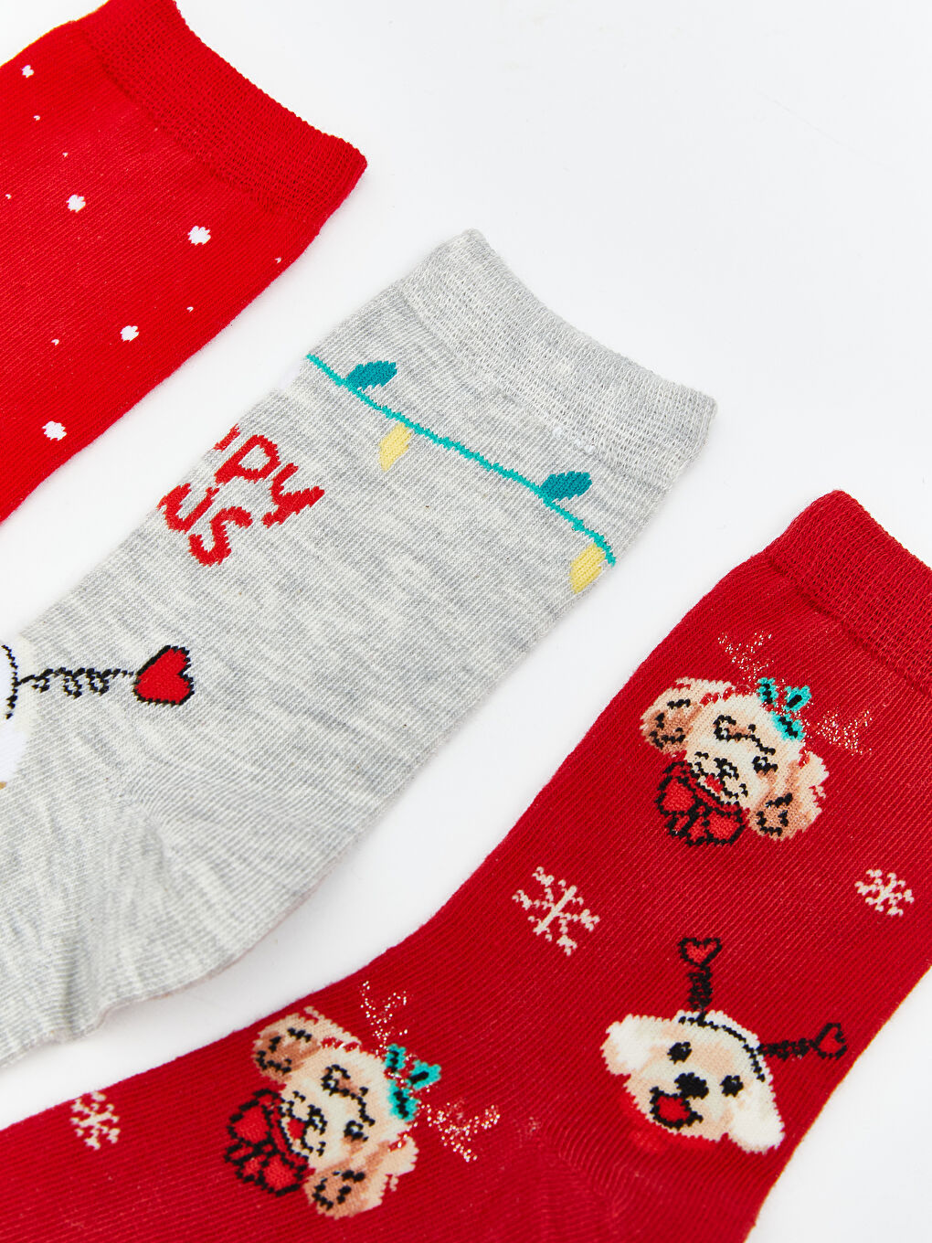 Christmas Themed Girls' Ankle Socks 3-packs-3