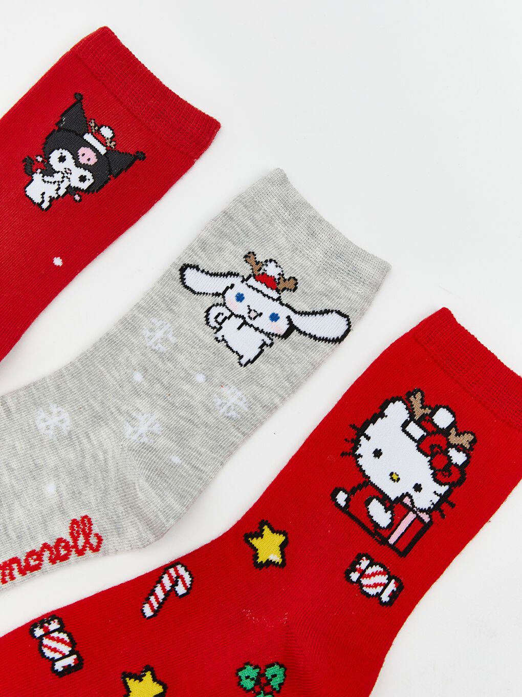 Hello Kitty Patterned Girls' Ankle Socks 3-Pack-2