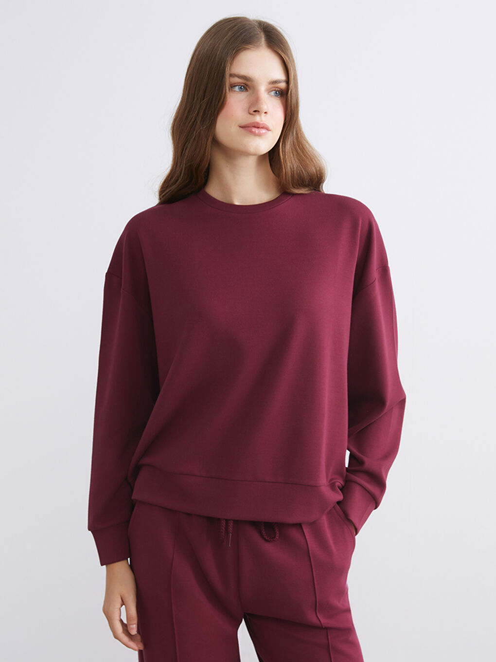 Crew Neck Oversize Women's Thick Sweatshirt