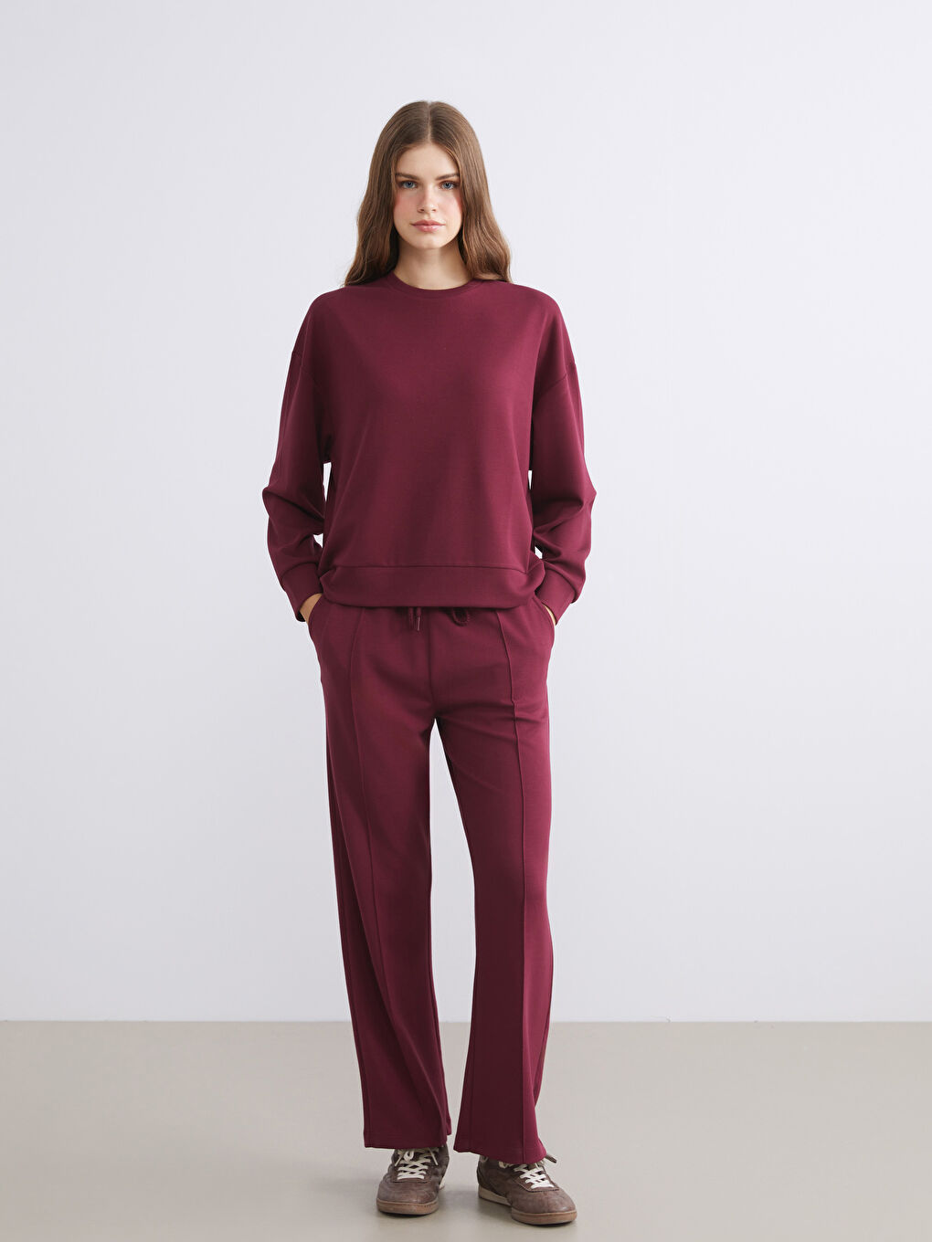 Crew Neck Oversize Women's Thick Sweatshirt-1