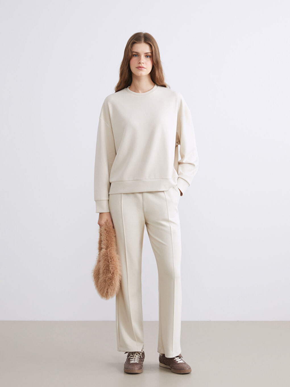 Crew Neck Oversize Women's Thick Sweatshirt-1