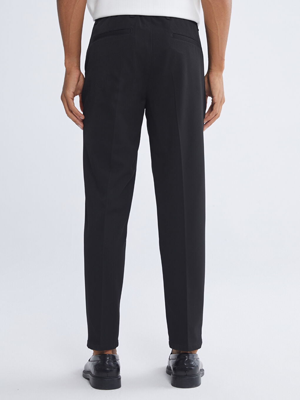Siyah Standart Kalıp Erkek Pantolon-3